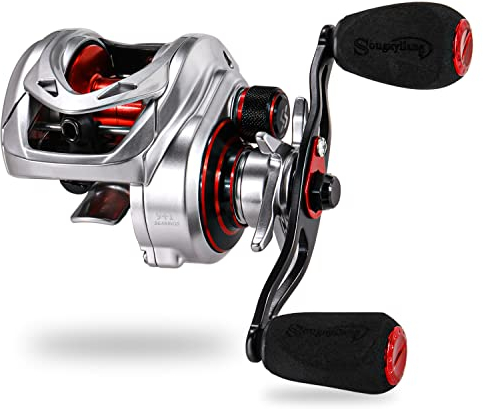 Sougayilang MAX Baitcasting-Rolle 8,0:1 Hochgeschwindigkeits-Angelrolle 18LB Carbonfaser-Bremskraft Baitcaster-Angelrollen mit magnetischem Bremssystem
