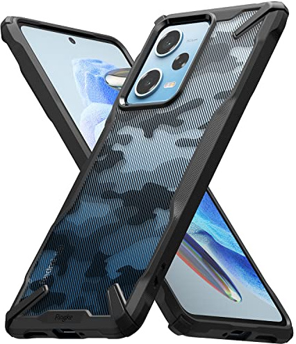 Ringke Fusion-X Compatible con Redmi Note 12 Pro 5G / Poco X5 Pro 5G, Parachoques Resistente a Impactos [Revestimiento Doble antiarañazos], sólido a Prueba de Golpes - Camo Black