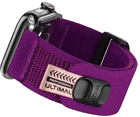 ULTIMAL Compatibile con Apple Watch da 49 mm, 45 mm, 44 mm, 42 mm, cinturino elastico in nylon, chiusura in velcro per iWatch serie Ultra/9/8/7/6/5/4/3/2/1/SE viola