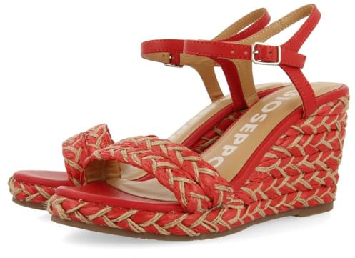 GIOSEPPO Tigard, Espadrilles Damen-Sandalen, Keilabsatz, Rot, 39 EU, rot, 39 EU