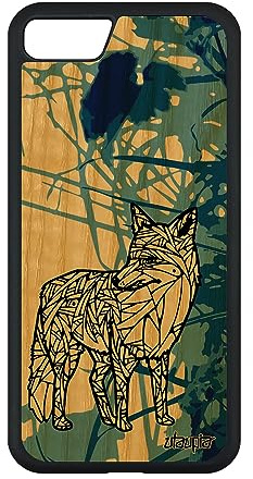 utaupia Stoßfeste Schutzhülle für iPhone SE 2022, Holz, Silikon, Fuchs, Smartphone 64 GB, Tiermotiv, Blau, ethnisch, Aztekenrot