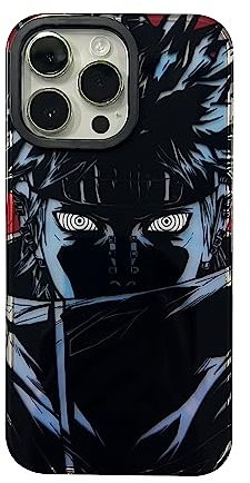 Keaittyss Military Grade Shockproof Phone Case- Anime Aesthetics Design Laser-Etched Pattern (06,for iPhone 15 Pro Max) Black