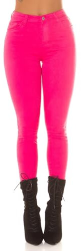Koucla Pantalon stretch taille haute pour femme - Coupe skinny - Jean push-up décontracté, Rose, 40