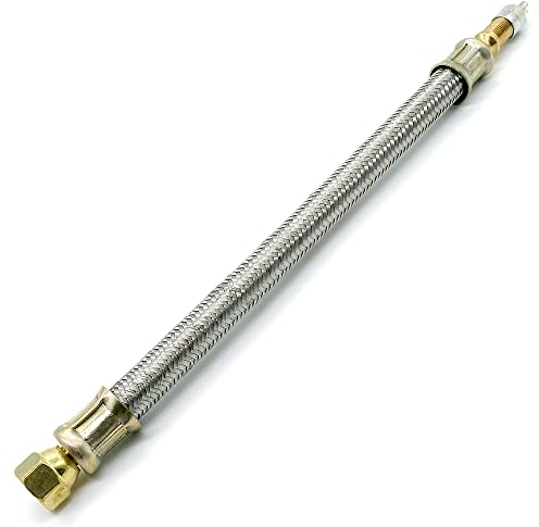 SAMETRUCK Ventilverlängerung 210mm lang flexibel Metall LKW PKW Auto Reifen Ventil Adapter