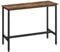 VASAGLE Bartisch, Küchentisch, Küchentresen, rechteckiger Stehtisch, Metallgestell, 40 x 120 x 90 cm, einfacher Aufbau, schmal, Industrie-Design, vintagebraun-tintenschwarz LBT120B01