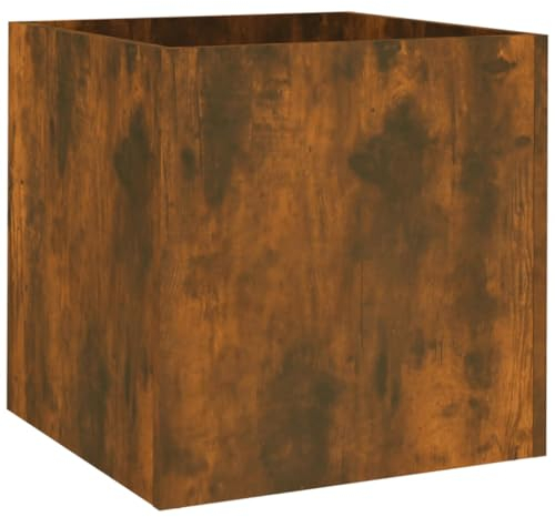 FIRBNUS Jardinière Intérieure Chêne Fumé 40x40x40 cm Bois d'ingénierie Résistance à l'humidité Pot de Fleurs Cultiver Plantes dans Grande Variété d'endroits Salon Chambre à Coucher Bureau