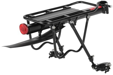 Daromigo Fahrrad Gepäckträger, Gepäckträger Mountainbike für 24-29 Zoll MTB, Einstellbare Aluminiumlegierung Fahrradgepäckträger mit Reflektor und Schutzblech, Maximale Tragfähigkeit 50 kg