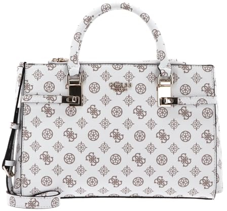 GUESS Loralee Status Satchel White Logo