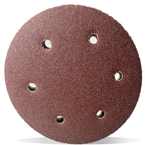 Mimhooy 225mm Sanding Disc Hook and Loop 40 Grit Sandpaper 9 Inch 6 Hole Sanding Discs For Drywall Sander(12 Pcs)