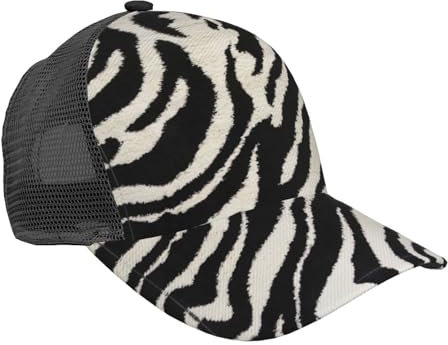 DRTGEDS Zebra Tier Mesh Baseballmütze Hut, Twill Low-Profil Papa-Papst für Frauen und Männer, schwarzes, Einheitsgr��e