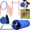 ORHEYA Agility Set Hunde Agility Ausrüstungs Set für Hunde Hindernisse mit Hundetunnel, Slalomstangen Höhenverstellbar, Tragetasche für Hundetraining und Hundesport