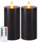 Auemaniliy led Kerze, LED Kerze mit Fernbedienung und Timer, Echte Flackernde Kerze, Batteriebetriebene Stumpenkerze, Echtwachs Glatte Kante für Romantisches Ambiente und Wohnkultur, 2pcs