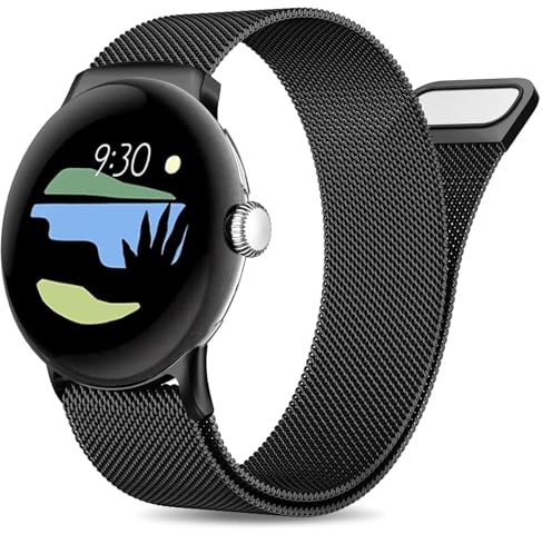 Armband für Google Pixel Watch 3 41mm/Pixel Watch 2/Pixel Watch, Edelstahl Magnetisches Mesh Metall Ersatzbänder für Google Pixel Watch/Google Pixel Watch 2/Pixel Watch 3, Armband für Herren Damen
