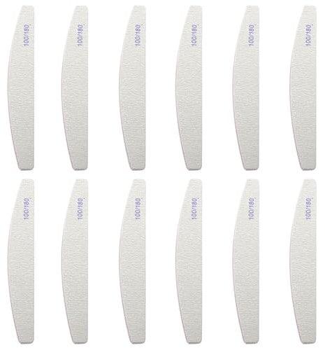 FUZVOL 12 Pcs Professional Nail Files Double Sided 100/180 Grit Nails Emery Board Pet Grooming Tools Manicure Nail Styling Tools for Acrylic Nails and Natural Nails