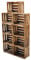 Teramico Vintage Holzkisten 40 x 30 x 25cm geflammt | Weinkisten & Obstkisten | Set-Angebote (9er Set ohne Boden)