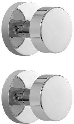 naubea Türknäufe für den Innenbereich, poliertes Chrom, modern, rund, für Schränke und Flur, 2 Stück