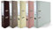 5x Akten-Ordner DIN A4 Ekobox Premium Edition 5 Farben glänzend Schokobraun Vanille Kakaobraun Pastellrosa Pastellblau 2-Ring-Mechanik Ringorder A4 75mm Kunststoff Ordner breit Büroordner 5er pack
