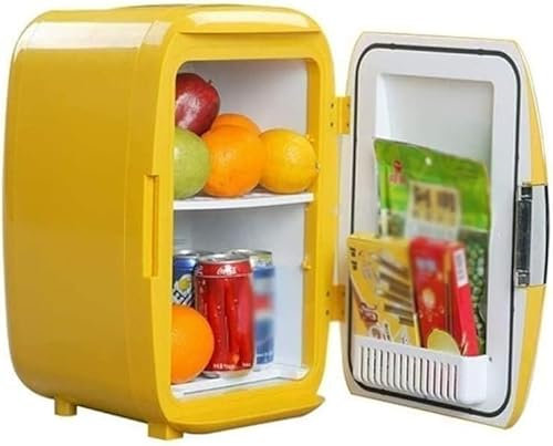 JvFbjLF Yellow Car Fridge Cooler Ice Chest Camping Portable Mini Fridge Compressor 43.3 * 29.2 * 33.3cm