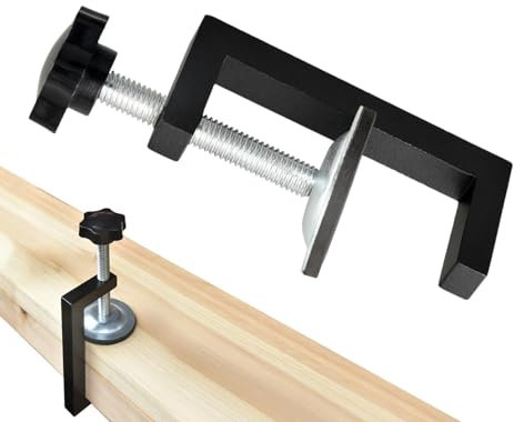 Wood Working Clamps - Heavy Duty Steel G-Clamp with Fixing Clip,Smooth Hand Screw Clamp, Thick Fence Clamp for Carpentry Clamping Device, Mitre Saws