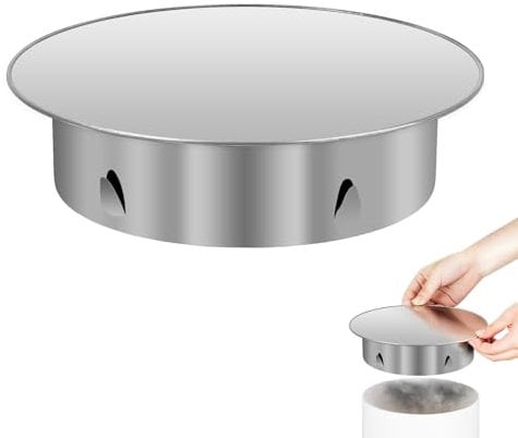 Kaminlochdeckel, Ofenrohr Abdeckung Enddeckel 145 MM Kaminverschluss Edelstahl Schornsteinabdeckung Rund Ofenlochdeckel für Allegängigen Ofenrohre Wandfutterdeckel