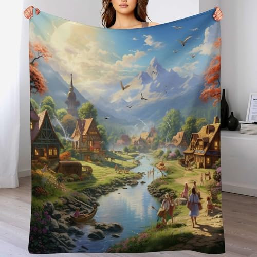 Paradies Fleece Decke, Extra Weiche Flauschige Kuscheldecken, Leichte, Gemütliche Flannel Sofadecke/Couchdecke Für Erwachsene, Wohndecke （100×130cm）