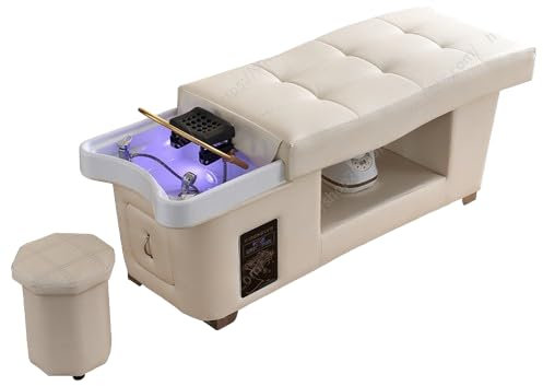 Table Headspa Prestige - Soin Capillaire et Relaxation Luxueuse, Design Ergonomique, Matelas Confortable pour bac head spa japonais à combiner (Blanc)