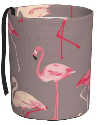 MMSJSBVY Poubelle de voiture à motif flamant rose, imperméable et étanche, portable et durable