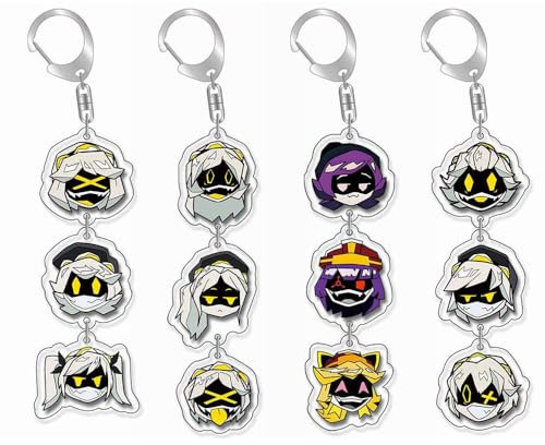 Murder D Cosplay Schlüsselanhänger Horror Cartoon Figur Uzi Cyn N J Niedlich Accessories Murders Uzi Acryl Anhänger Set Pack of 4