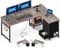 ODK Bureau d'angle avec 4 Tiroirs, Bureau en L avec Prises de Courant et Ports de Charge USB, Table Angle avec Rangement Réversible pour Travailler et Jouer, Chêne Gris, 135×100 cm