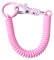 Hattba Porte-clés en spirale extensible, porte-clés rétractable à ressort hélicoïdal, porte-clés en alliage, porte-clés coloré pour sac à dos, fuchsia, 18cm