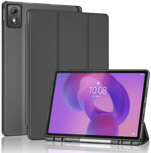 ProCase Coque Protection pour Lenovo Idea Tab Pro Tablette 2025 12,7'' Pouces avec Porte-Stylo, Étui Housse Antichute Smart Cover Ultra Léger et Classique -Noir