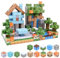 LFZXKJKJ 100 PCS Mgnetische Bauklötze, Magnetische Fliesen Bauen Magnet Welt Set, STEM Sensorik Spielzeug für Kleinkinder Kinder Mädchen Jungen ab 3 Jahren, Fidget Würfel Konstruktion Spielzeug