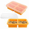 LDXDRU 2 Pack 1000ml Silicone Soup Freezer Trays with Lid, 4 Compartment Food Freezing Container, Large Ice Cube Mould Soup Freezer Containers for Soup Sauce Meal Prep Ice - 1 Cup (250ml), Orange