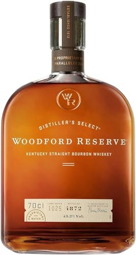 Woodford Reserve Kentucky Straight Bourbon Whiskey | 70cl Bottle | Premium Small Batch American Whisky | Rich & Full-Bodied | Ideal for Sipping or Cocktails