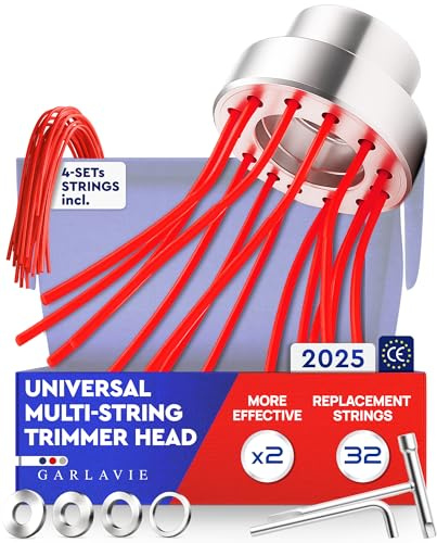 Garlavie Testa trimmer multistring Spazzola per erbacce in nylon – Testina di taglio in alluminio con adattatore e fili, accessorio per decespugliatori, falciatrici e tagliaerba