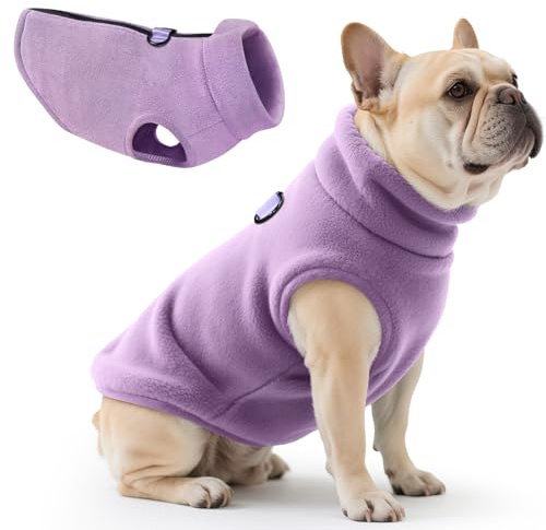 Oslueidy Hundemantel Fleece Hunde Jacken Hund warme Mäntel Winter Haustier Kleidung Hoodies Pullover Jumpsuit Hund Schnee Outfits Weste für kleine mittlere große Hunde XS-XXL (Lila, XL)