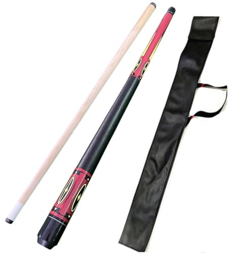YWRU 120CM Billard Queue Mit Queue Koffer, 47 Zoll Handgefertigter Ahorn 1/2 Stück Professional Billard Pool Queue 12mm Spitze(Color:rot)