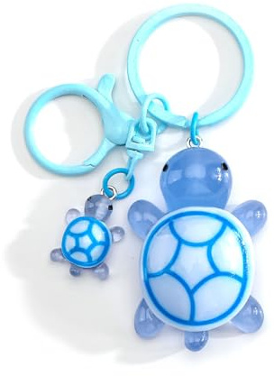 Porte-clés Tortue Créatif, Idée Cadeau Anniversaire Femme, Petit Porte Clé Personnalisé, Porte Clés Voiture, Cadeau Rigolo Couple ou Papy, Porte Bonheur Durable et Pratique (Bleu)