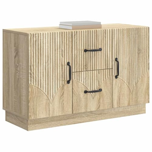 vidaXL Sideboard Sonoma-Eiche 89 x 34,5 x 57 cm Holzwerkstoff, Lösungen für Wohnraum-Storage, moderner Sideboard, große Ablage für saisonale Dinge, praktisches Design, Möbel