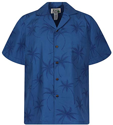 KY‘s | Original Hawaiihemd | Herren | S - 6XL | Kurzarm | Front-Tasche | Hawaii-Print | Palmen Blätter | mehrere Farben