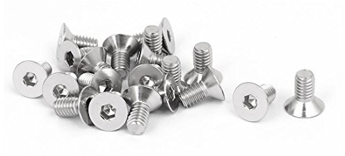 Aexit M4x8mm 316 acero inoxidable cabeza plana hexagonal casquillo tapa tornillo (model: N8507XIII-9921OS) perno sujetador 20pcs