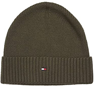 Tommy Hilfiger Herren PIMA COTTON BEANIE Strickmütze,,per pack Grün (GREEN LFH),One Size (Herstellergröße:OS)