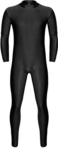 iiniim Herren Body Overall Catsuit Langarm Einteiler Ganzkörperanzug Jumpsuit Männer Unterhemd Unterwäsche M-XXL Schwarz XXL