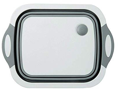 4 in 1 Multi-Board Dayvion, kein Werkzeug mehr, Ablaufkorb, faltbar, für Küche, Obst, Gemüse, Obst, Gemüse, Wäschekorb (grau)