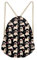 chaqlin Rucksack mit Kordelzug, Mops-Motiv, süßer Kordelzug, für Kinder, Mädchen, Schule, Reisen, Strand, Einkaufen, Picknick, Schwarz
