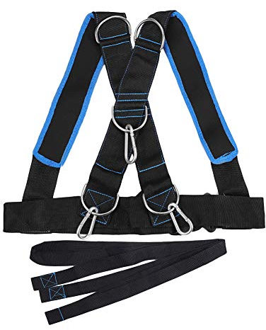 Knowooh Schlitten Schultergurt Fitness Schlitten Geschirr mit Ziehen Gurt für Krafttraining Widerstandstraining Zugschlitten