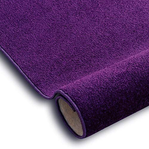 rugsx Einfarbiger Teppich Eton für Zimmer, Wohnzimmer, Schlafzimmer, Teppichboden Auslegware, violett lila, Verschiedene Größen, 300x300 cm