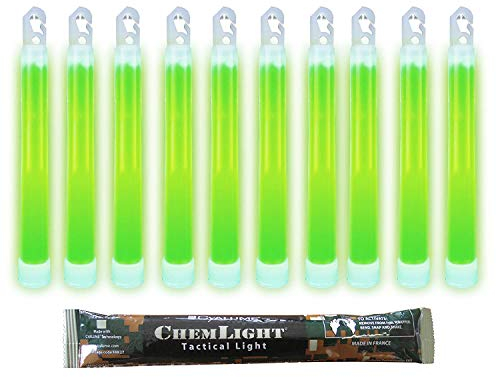 Cyalume Leuchtstab 15 cm, Original Militärische ChemLight Lightsticks In Grün (20-er Pack), Hohe Brenndauer Von 12 Stunden, 100% Konform Mit Den NATO-Spezifikationen, Militärtauglich, REACH-konform