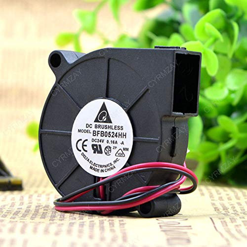 CYRMZAY Compatible for Delta BFB0524HH 24V 0.16A 2-Wire 5CM 5015 turbine centrifugal blower cooling fan