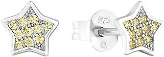 Amor Ohrstecker 925 Sterling Silber Mädchen Kinder Ohrschmuck, mit Zirkonia synth., 0,6 cm, Silber, Stern, Kommt in Schmuck Geschenk Box, 2036531